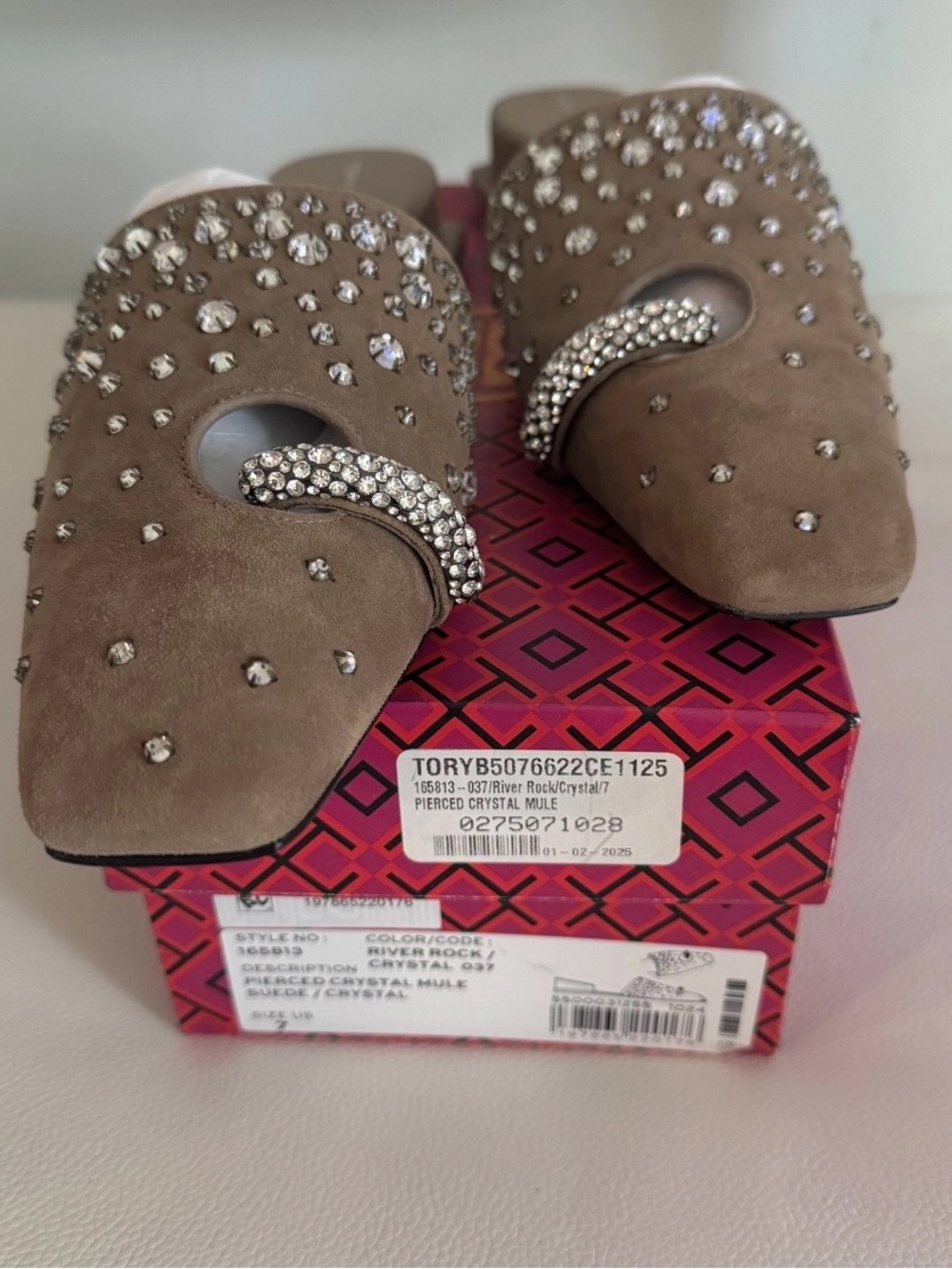 Tory Burch Pierced Crystal Mules - Picture 9 of 10